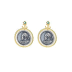 Boucles d'oreilles pièces de monnaie romaines rotatives E1066