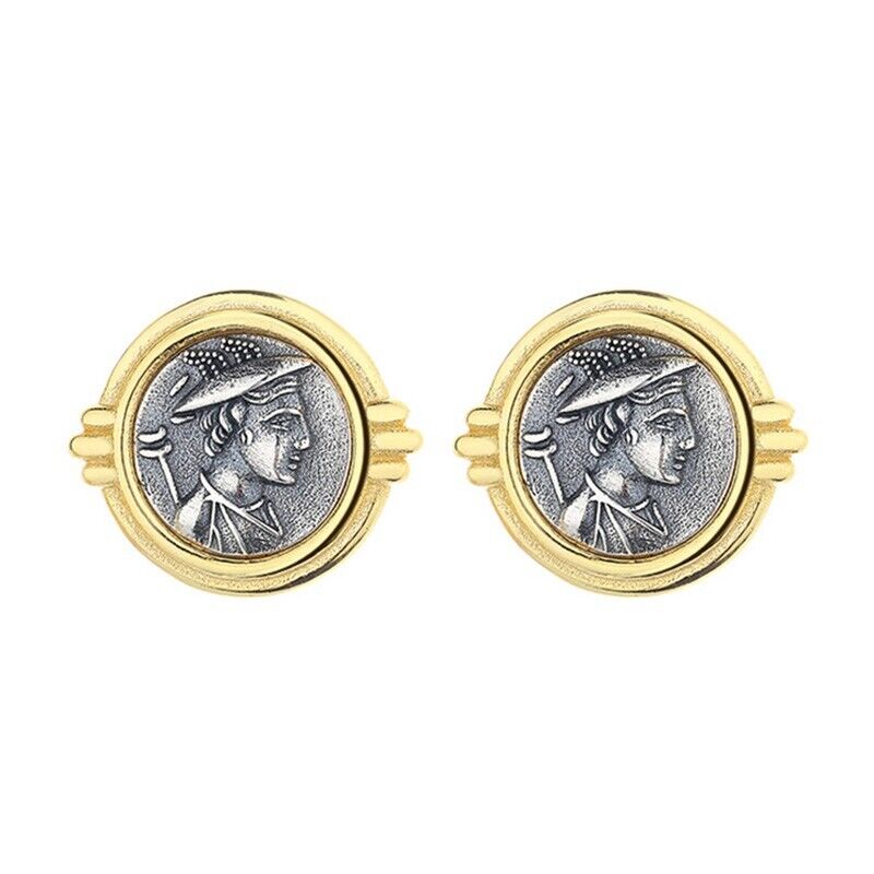 Boucles d'oreilles Hermès en pièces de monnaie grecques E1046