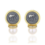 Boucles d'oreilles César en pièces de monnaie romaines E1009