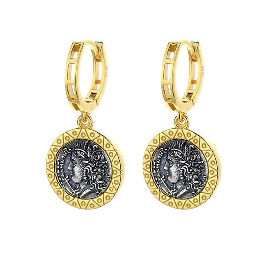 Boucles d'oreilles pièces de monnaie romaines Santu E1050