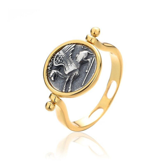 Griffin et Hercules Coin Ring R1026
