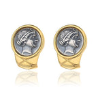 Boucles d'oreilles femme guerrière pièce de monnaie grecque E1042