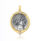 Pendentif pièce de monnaie romaine Amazon Warrior N1018