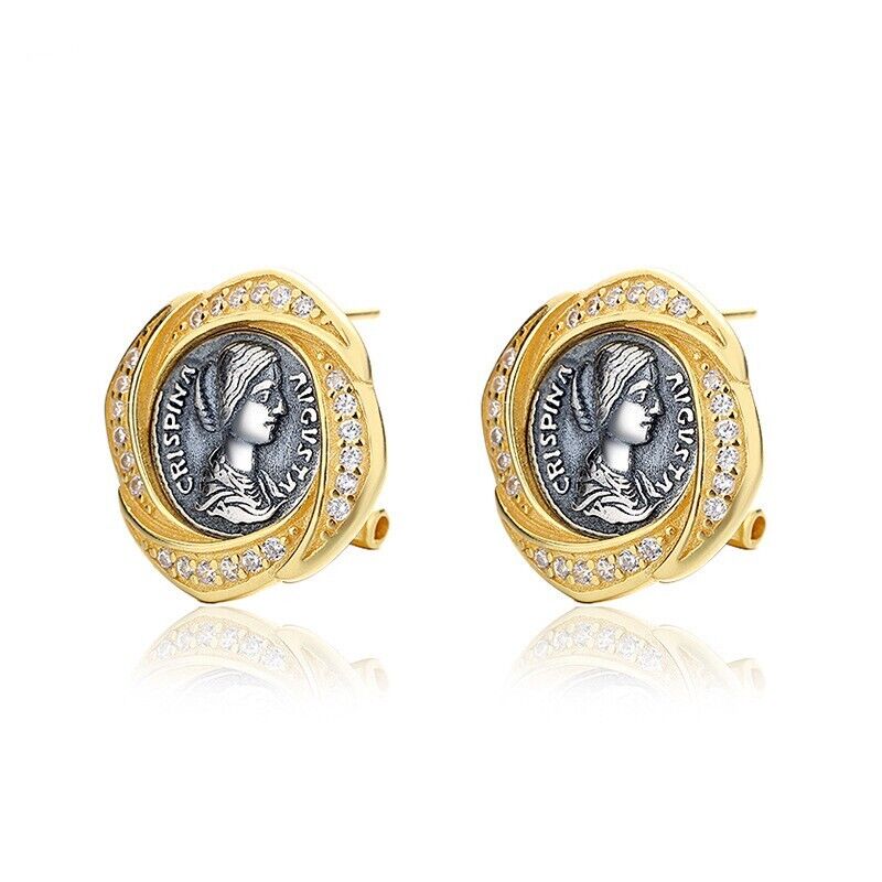 Boucles d'oreilles en pièces de monnaie romaines Crispina E1020