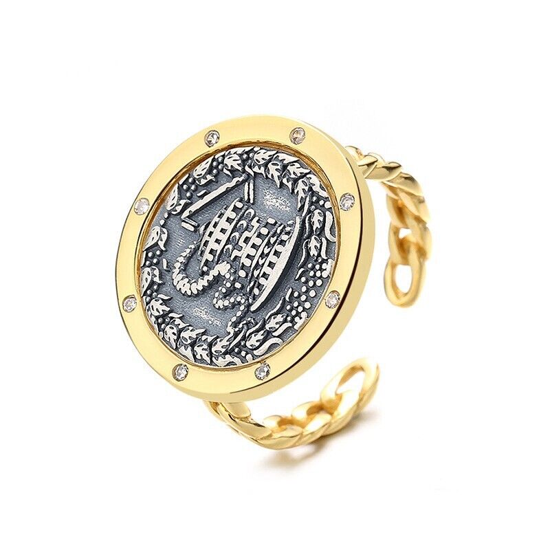 Bague pièce de monnaie serpent de Pergame R1019