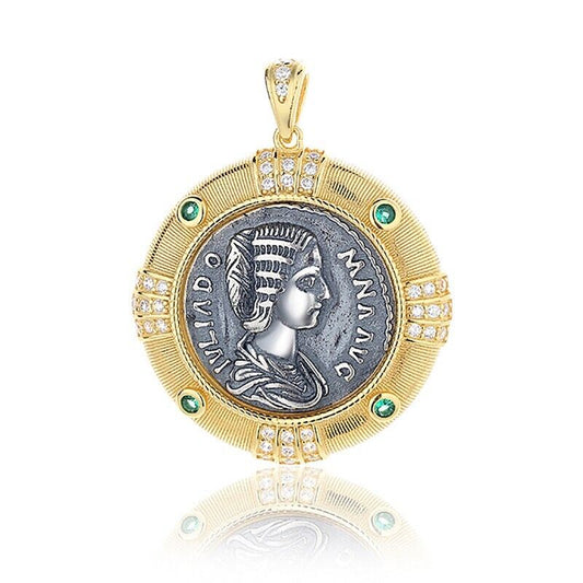 Pendentif pièce de monnaie romaine Julia Domna N1005