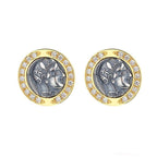 Boucles d'oreilles en pièces de monnaie grecques Athéna E1056