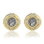 Boucles d'oreilles en pièces de monnaie grecques Apollo E1012