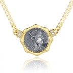 Collier réplique de pièce de monnaie romaine Diana N1017