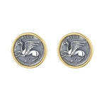 Boucles d'oreilles en pièces de monnaie grecques Gryphon Dolphin E1044