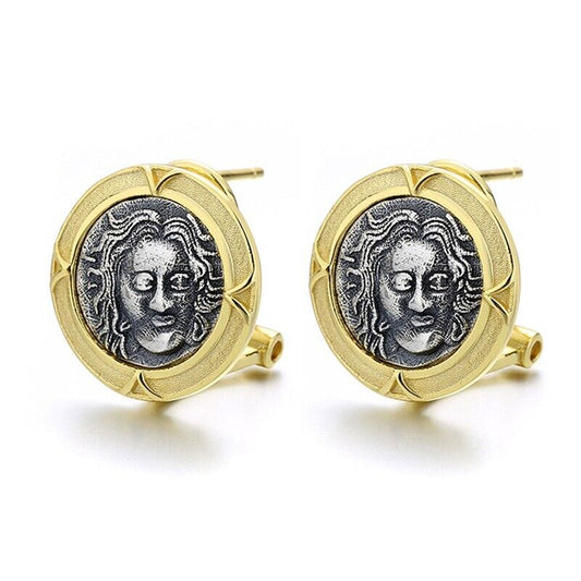 Boucles d'oreilles en pièces de monnaie grecques Helios E1045