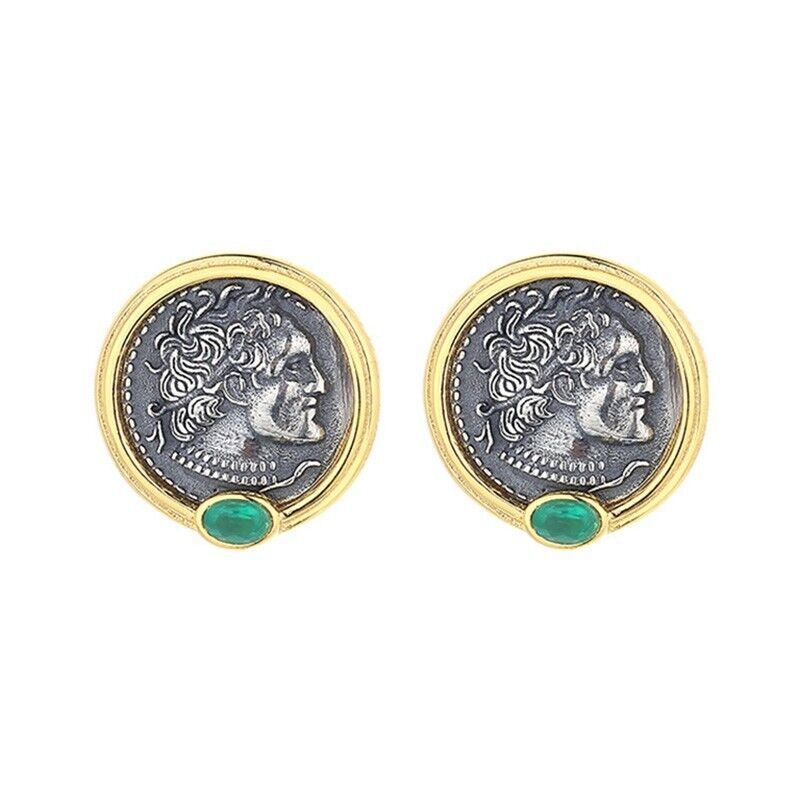 Boucles d'oreilles en pièces de monnaie grecques Ptolémée II E1043