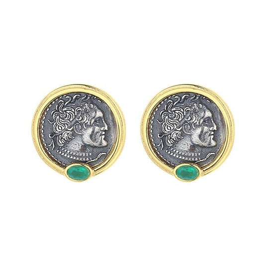 Boucles d'oreilles en pièces de monnaie grecques Ptolémée II E1043