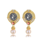 Boucles d'oreilles en pièces de monnaie grecques Arethusa E1079