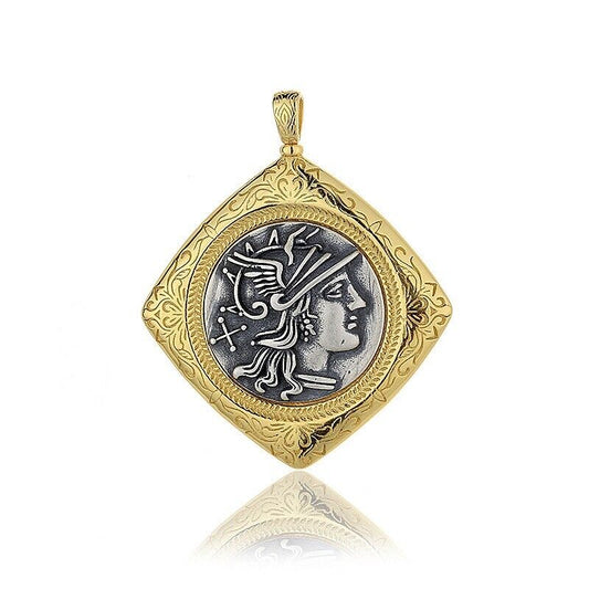 Pendentif en filigrane de pièce de monnaie romaine N1011