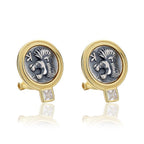 Boucles d'oreilles en pièces de monnaie grecques Lion et Sanglier E1071