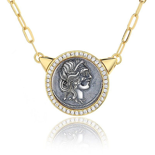 Collier de pièces de monnaie romaines Jules César N1036