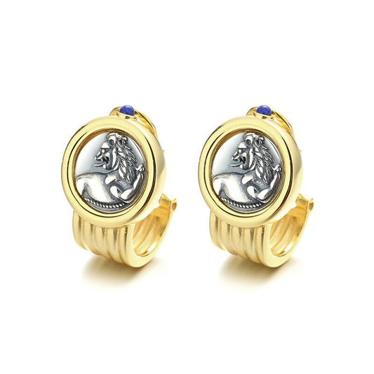 Boucles d'oreilles en forme de lion romain E1007