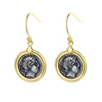 Boucles d'oreilles en pièces de monnaie grecques Démétrius E1073