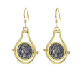 Boucles d'oreilles rotatives en pièce de monnaie grecque Arethusa E1051