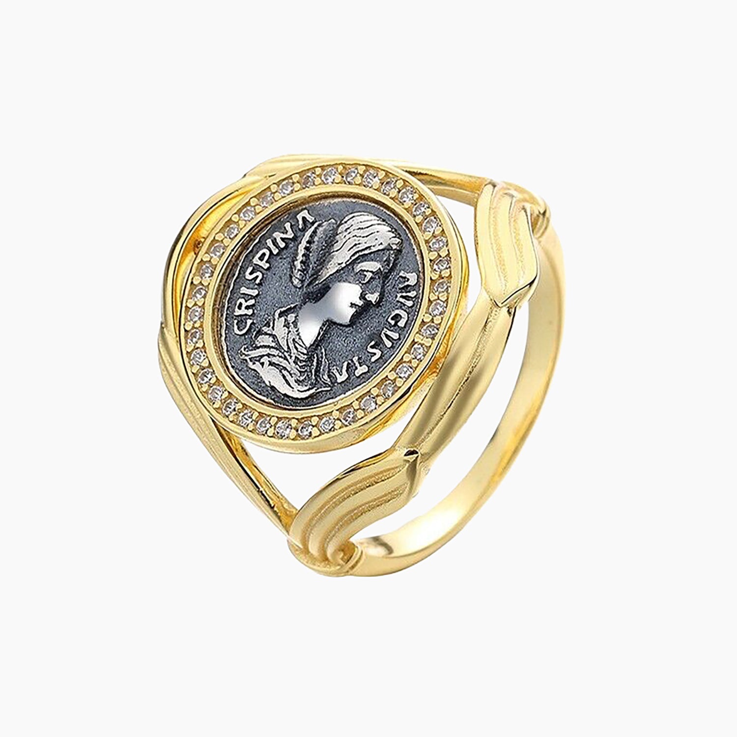 Bague pièce de monnaie grecque Halo Crispina R1010