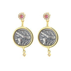 Boucles d'oreilles en pièces de monnaie grecques Aphrodite E1036