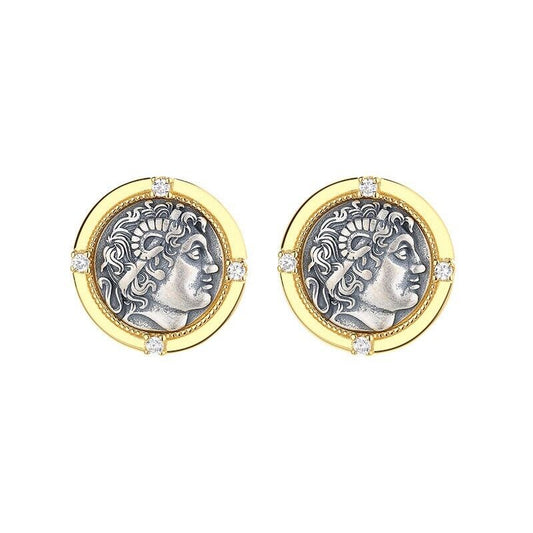 Boucles d'oreilles pièces de monnaie Alexandre Macédoine E1011
