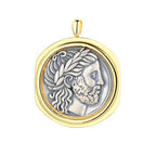 Pendentif réplique de pièce de monnaie grecque Zeus N1014