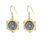 Boucles d'oreilles en pièces de monnaie grecques Tyche E1061