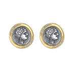 Boucles d'oreilles en pièces de monnaie grecques Dionysos E1065