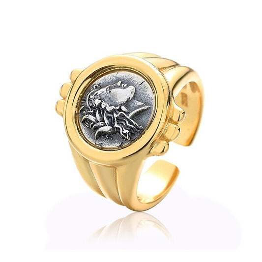 Bague de réplique de pièce de monnaie grecque Demeter R1024