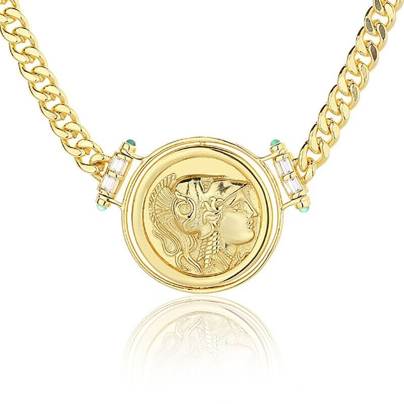 Collier de pièces de monnaie grecques Athéna N1009
