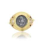 Bague de réplique de pièce de monnaie romaine d'Hadrien R1015