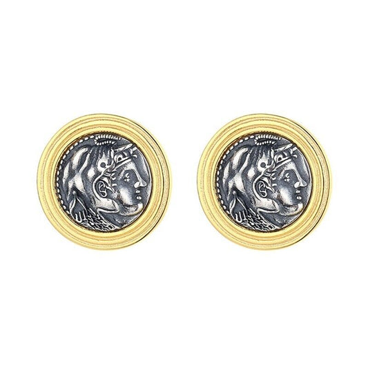 Boucles d'oreilles pièces de monnaie Alexandre Macédoine E1072