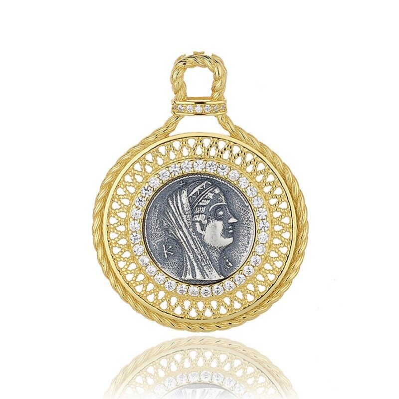 Pendentif pièce de monnaie grecque Arsinoe II N1001