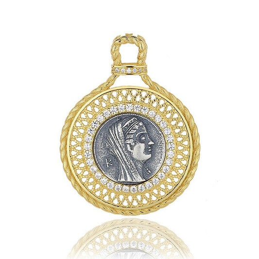 Pendentif pièce de monnaie grecque Arsinoe II N1001