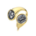 Bague pièce de monnaie romaine Janus R1028