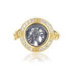 Bague réplique de pièce de monnaie romaine Apollo R1013