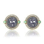 Boucles d’oreilles en pièces de monnaie grecques Moïse Lapin E1024