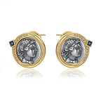 Boucles d'oreilles en pièces de monnaie grecques Artemis E1041