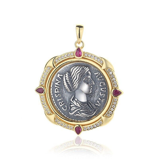 Pendentif pièce de monnaie grecque Crispina N1008