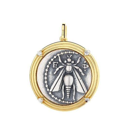Pendentif pièce de monnaie grecque abeille d’Éphèse N1025
