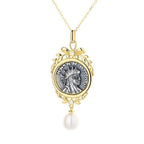 Pendentif réplique de pièce de monnaie romaine de divinité grecque N1022