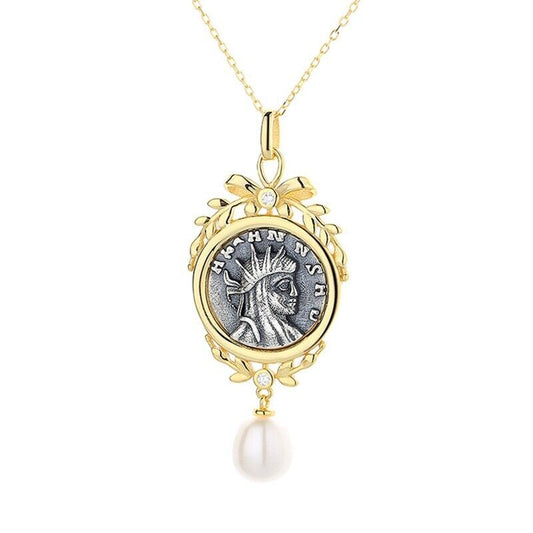Pendentif réplique de pièce de monnaie romaine de divinité grecque N1022