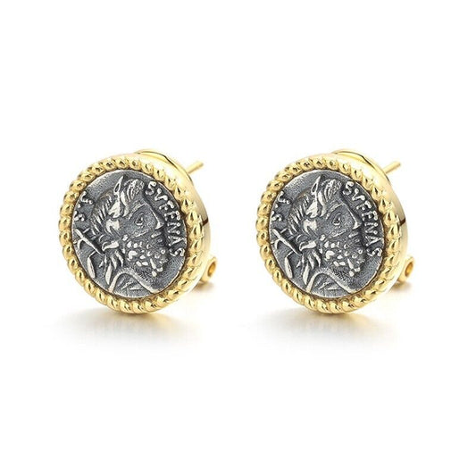 Boucles d'oreilles pièces de monnaie romaines Santu E1054