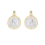 Boucles d'oreilles pièces de monnaie romaines rotatives E1066