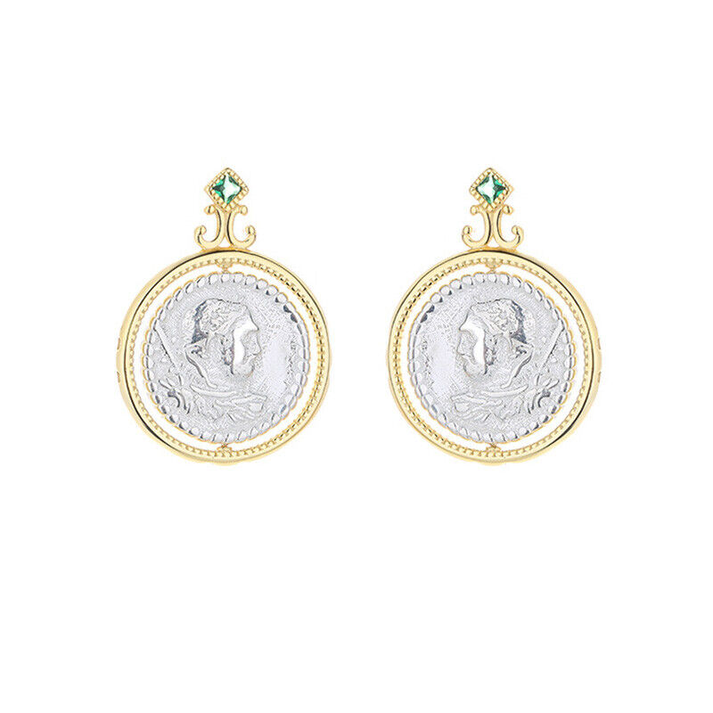 Boucles d'oreilles pièces de monnaie romaines rotatives E1066