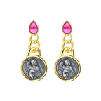 Boucles d'oreilles en pièces de monnaie grecques Sphinx E1031