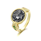 Bague de pièce de monnaie antique grecque Arethusa R1048