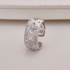 Bague florale trèfles soyeux CZ 5719